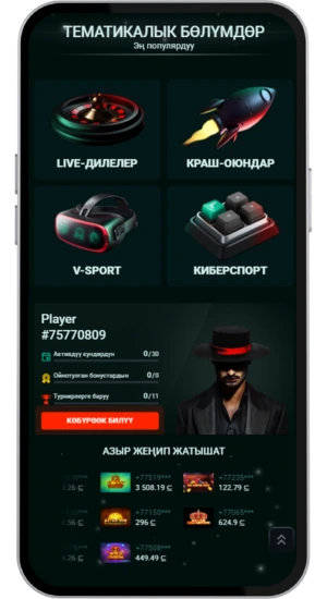 Pinco тематикалык бөлүмдөр жана утуш