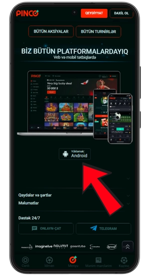 Pinco yükləmə düyməsi